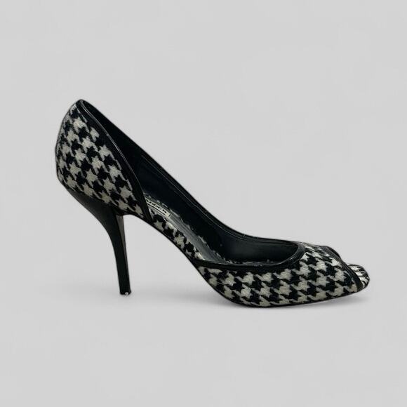 Steve Madden Black and White Houndstooth Heels - Picture 1 of 7